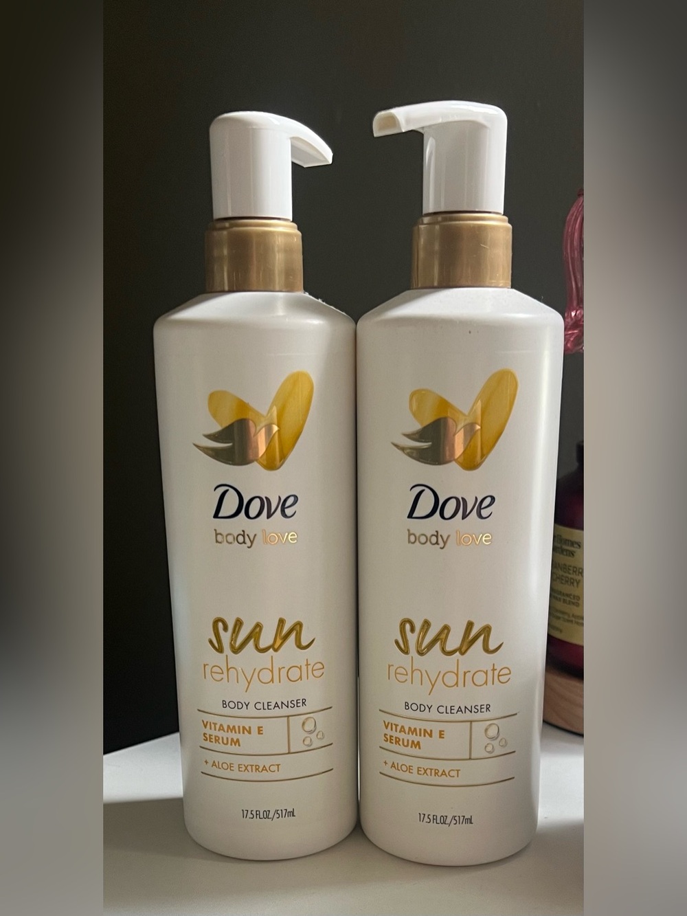 Dove Body Love Sun Exposed Skin Rehydrate Body Cleanser Bundle of 2 Bottles!